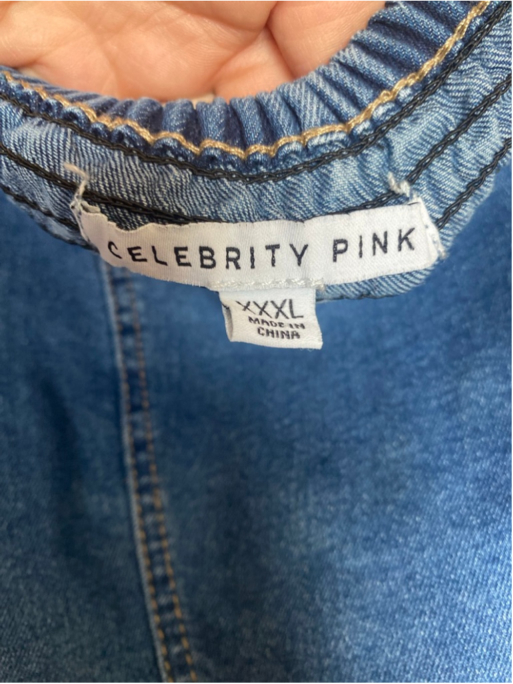 Celebrity Pink Denim Mini Dress Y2K Cargo Casual Cool Girl City Western 2000s 3X - Picture 4 of 6